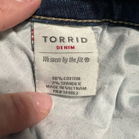 Torrid Skinny Blue Distressed Blue Jeans Size 16 - Picture 7 of 9